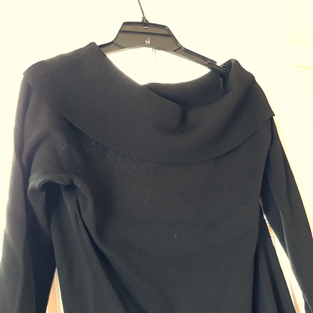 Elegant Portrait Collar Sweater Dress